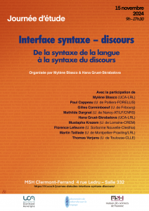 Journée d'études "Interface syntaxe-discours"