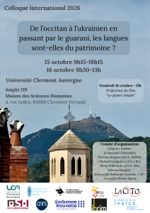 Conférence internationale - "De l'occitan à l'ukrainien en passant par le guarani, les langues sont-elles du patrimoine ?"